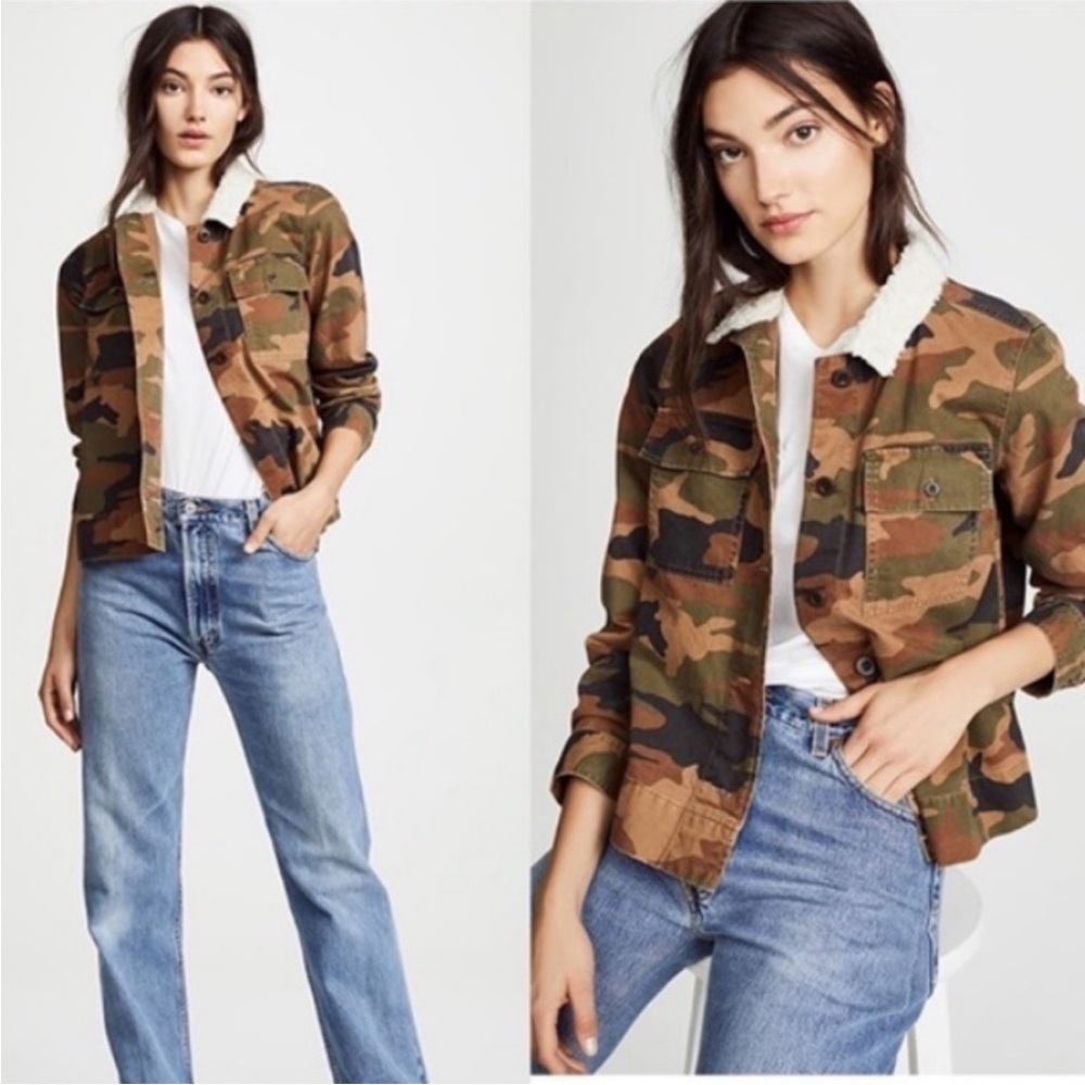 Madewell Cropped Army Jacket Cottontail Camo small